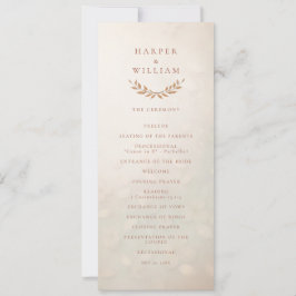 Soft Blush bloemen huwelijksceremonie programma