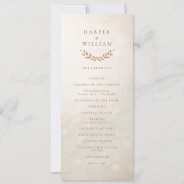 Soft Blush bloemen huwelijksceremonie programma