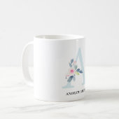 SOFT BLUSH BLUE FLORAL ALPHABETS NAME BRIEF A KOFFIEMOK (Voorkant links)