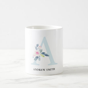 SOFT BLUSH BLUE FLORAL ALPHABETS NAME BRIEF A KOFFIEMOK