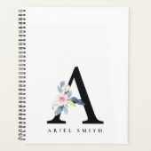 SOFT BLUSH BLUE FLORAL ALPHABETS NAME BRIEF A PLANNER (Voorkant)