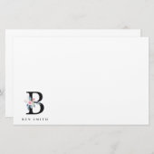 SOFT BLUSH BLUE FLORAL ALPHABETS NAME BRIEF B BRIEFPAPIER (Voorkant / Achterkant)