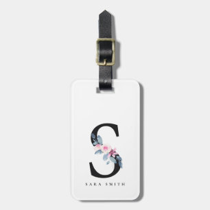 SOFT BLUSH BLUE FLORAL ALPHABETS NAME BRIEF BAGAGELABEL