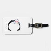 SOFT BLUSH BLUE FLORAL ALPHABETS NAME BRIEF C BAGAGELABEL (Voorkant horizontaal)