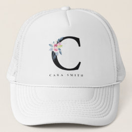 SOFT BLUSH BLUE FLORAL ALPHABETS NAME BRIEF C TRUCKER PET