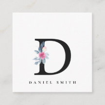 SOFT BLUSH BLUE FLORAL ALPHABETS NAME BRIEF D