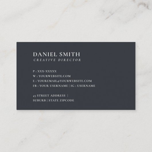 SOFT BLUSH BLUE FLORAL ALPHABETS NAME BRIEF D VISITEKAARTJE (Achterkant)