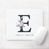 SOFT BLUSH BLUE FLORAL ALPHABETS NAME BRIEF E MUISMAT (Met muis)