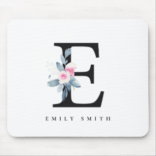 SOFT BLUSH BLUE FLORAL ALPHABETS NAME BRIEF E MUISMAT