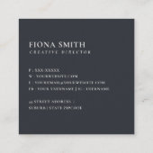 SOFT BLUSH BLUE FLORAL ALPHABETS NAME BRIEF F VIERKANTE VISITEKAARTJE (Achterkant)