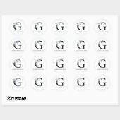 SOFT BLUSH BLUE FLORAL ALPHABETS NAME BRIEF G RONDE STICKER (Vel)