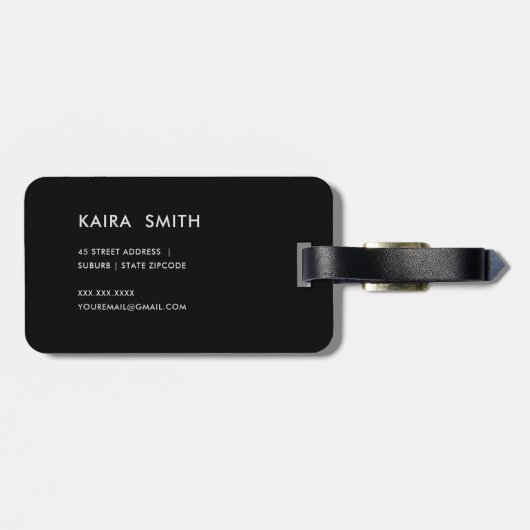 SOFT BLUSH BLUE FLORAL ALPHABETS NAME BRIEF K BAGAGELABEL (Achterkant horizontaal)