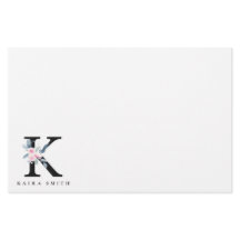 SOFT BLUSH BLUE FLORAL ALPHABETS NAME BRIEF K