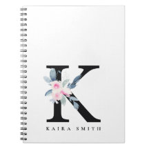 SOFT BLUSH BLUE FLORAL ALPHABETS NAME BRIEF K