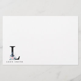 SOFT BLUSH BLUE FLORAL ALPHABETS NAME BRIEF L BRIEFPAPIER