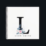 SOFT BLUSH BLUE FLORAL ALPHABETS NAME BRIEF L NOTITIEBOEK<br><div class="desc">Als u nog meer aanpassingen nodig hebt,  kunt u mij op yellowfebstudio@gmail.com vrij klikken.</div>