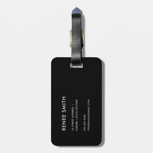 SOFT BLUSH BLUE FLORAL ALPHABETS NAME BRIEF R BAGAGELABEL (Achterkant verticaal)