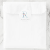 SOFT BLUSH BLUE FLORAL ALPHABETS NAME BRIEF R RONDE STICKER (Tas)