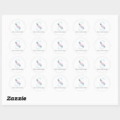 SOFT BLUSH BLUE FLORAL ALPHABETS NAME BRIEF RONDE STICKER (Vel)