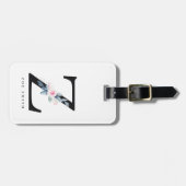 SOFT BLUSH BLUE FLORAL ALPHABETS NAME BRIEF Z BAGAGELABEL (Voorkant horizontaal)