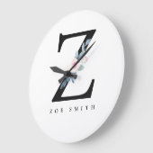 SOFT BLUSH BLUE FLORAL ALPHABETS NAME BRIEF Z GROTE KLOK (Hoek)