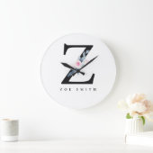 SOFT BLUSH BLUE FLORAL ALPHABETS NAME BRIEF Z GROTE KLOK (Huis)