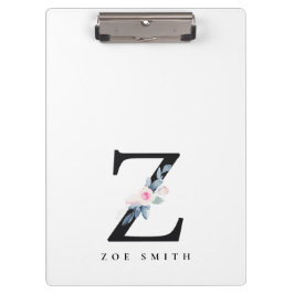 SOFT BLUSH BLUE FLORAL ALPHABETS NAME BRIEF Z KLEMBORD