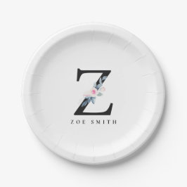 SOFT BLUSH BLUE FLORAL ALPHABETS NAME BRIEF Z PAPIEREN BORDJE