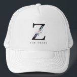 SOFT BLUSH BLUE FLORAL ALPHABETS NAME BRIEF Z TRUCKER PET<br><div class="desc">Als u nog meer aanpassingen nodig hebt,  kunt u mij op yellowfebstudio@gmail.com vrij klikken.</div>