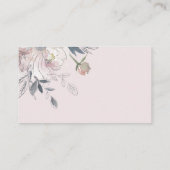 Soft Blush Blue Waterverf Floral Display Shower Informatiekaartje (Achterkant)