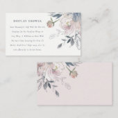 Soft Blush Blue Waterverf Floral Display Shower Informatiekaartje (Voorkant / Achterkant)