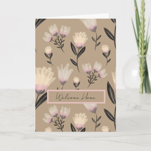 Soft Blush Botanical Floral Greeting Card Kaart (Voorkant)