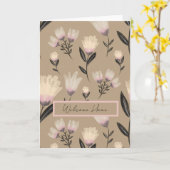 Soft Blush Botanical Floral Greeting Card Kaart (Gele Bloem)