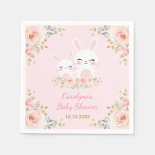 Soft Blush Bunny Rabbit Baby shower Favorieten Servet