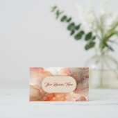 Soft blush, elegant marble Sparkle Visitekaartje (Staand voorkant)