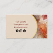 Soft blush, elegant marble Sparkle Visitekaartje (Achterkant)