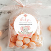 Soft Blush Elephant Baby shower Favoriet Ronde Sticker