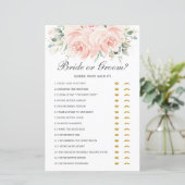 Soft Blush Floral Bride of Groom Raad die het zei (Staand voorkant)