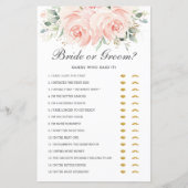 Soft Blush Floral Bride of Groom Raad die het zei (Voorkant)