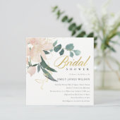 SOFT BLUSH FLORAL BUNCH WATERVERF VRIJGEZELLENFEES KAART (Staand voorkant)