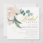 SOFT BLUSH FLORAL BUNCH WATERVERF VRIJGEZELLENFEES KAART (Voorkant)