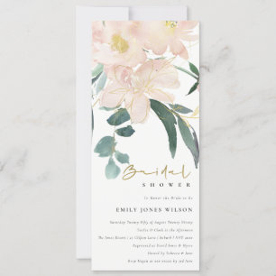 SOFT BLUSH FLORAL BUNCH WATERVERF VRIJGEZELLENFEES KAART