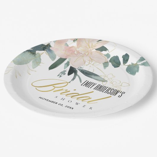 SOFT BLUSH FLORAL BUNCH WATERVERF VRIJGEZELLENFEES PAPIEREN BORDJE (Gekanteld)