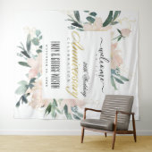 SOFT BLUSH FLORAL ELK JAAR JUBILEUM WELKOM WANDKLEED (In Situ (horizontaal))