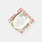 Soft Blush Floral Gold Lijst Bijbel Verse Wedding Servet (Hoek)