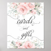 Soft Blush Floral Greenery Kaarten en Gifts Sign Poster (Voorkant)