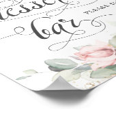 Soft Blush Floral Greenery Wedding Dessert Bar Poster (Hoek)