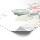 Soft Blush Floral Greenery Wedding Welcome Sign Poster (Hoek)