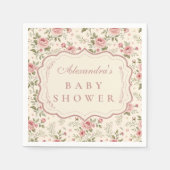 Soft Blush Floral Heirloom Baby Shower Servet (Voorkant)