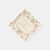 Soft Blush Floral Heirloom Baby Shower Servet (Hoek)